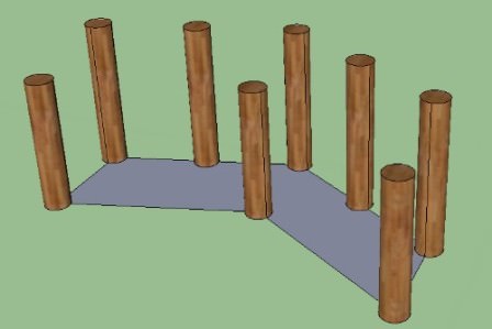 Основание арки очень важно, а потому строим его по разметке и уровню, добиваясь максимальной устойчивости