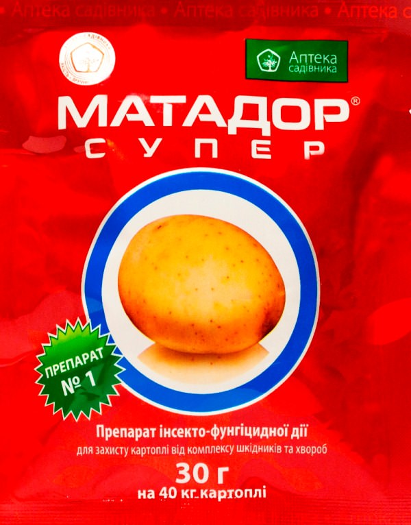 Предотвратить возникновение совокупности заболеваний, защитить картофель и прочие овощные культуры от вредоносных организмов поможет "Матадор"