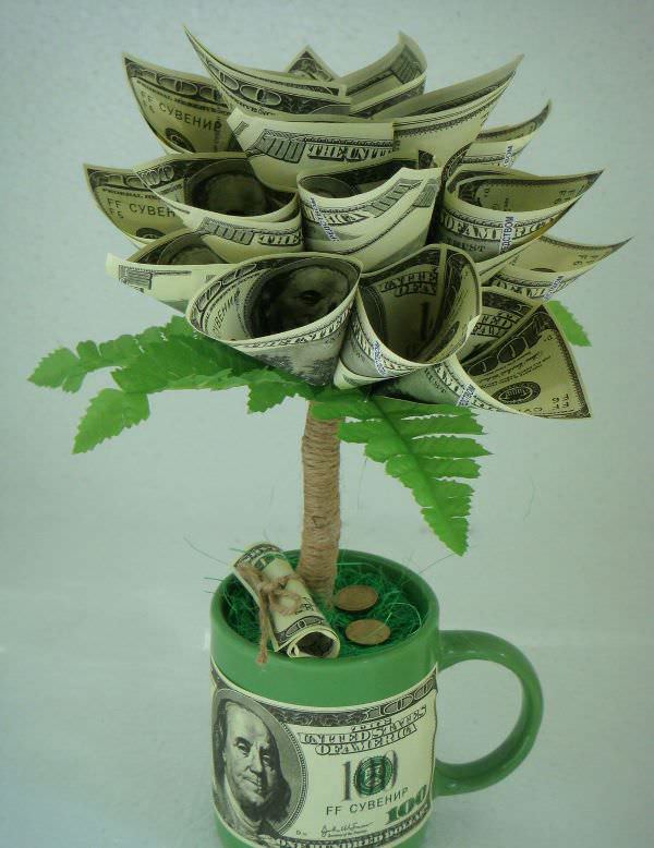 Безусловно, готовое денежное деревце счастья выглядит очень эффектно