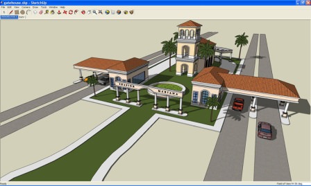 Интерфейс программы для ландшафтного дизайна Google SketchUp