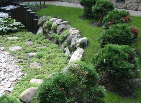 Подпорная стенка, построенная на даче самостоятельно