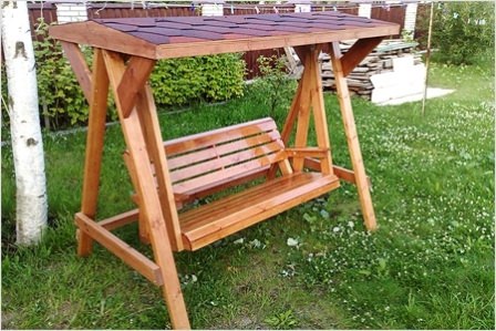 деревянные садовые качели