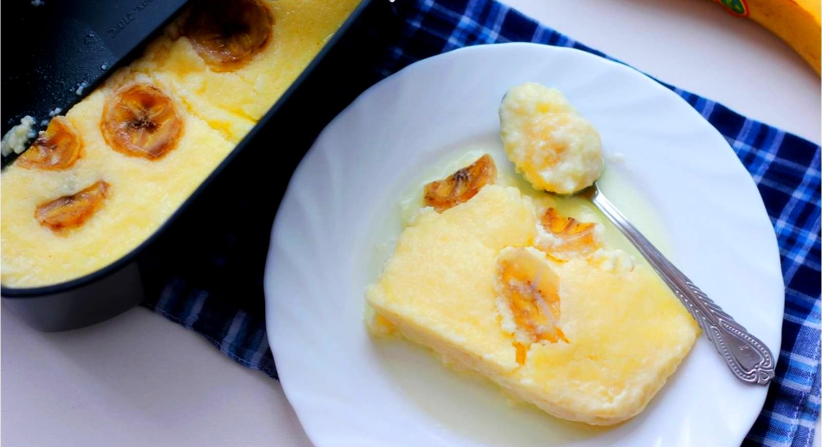 Такая запеканка имеет нежный банановый вкус
